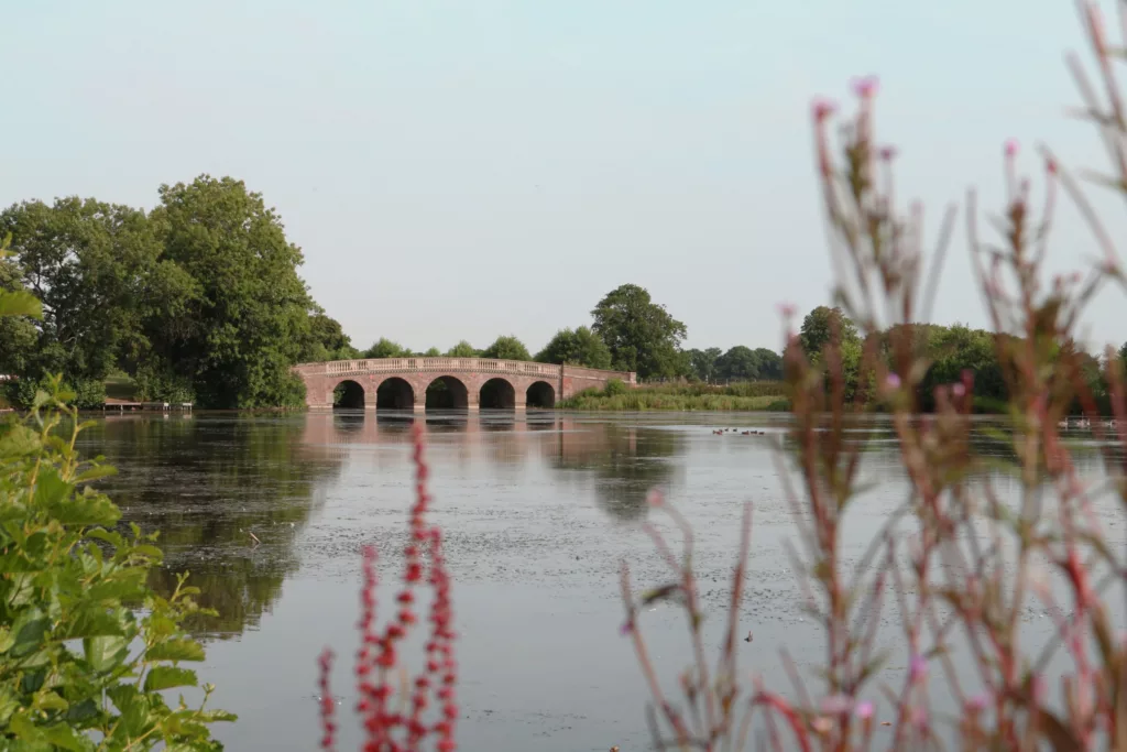 Bridge and lake at burton constable holiday park