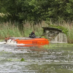Cutting the lilies in the North Lake